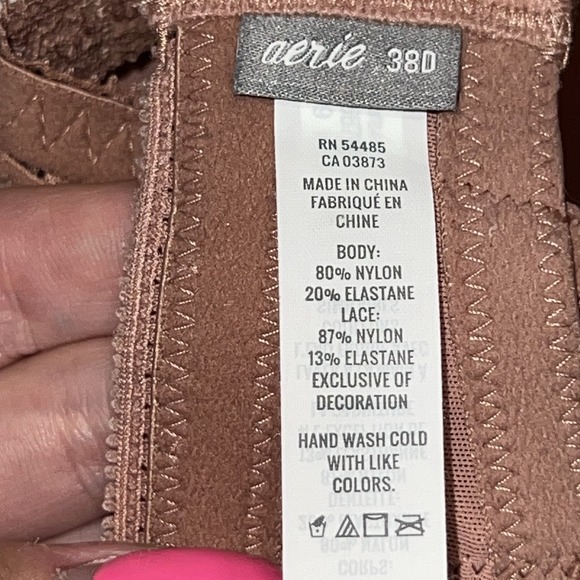 Aerie Wireless Lightly Lined Lace Back Double Straps Bra Brown Women Size 38D - Picture 4 of 7